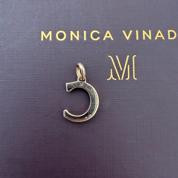 MONICA VINADER Rose Gold Vermeil C Initial Pendant - Picture 4 of 4